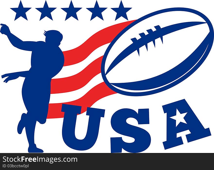 American Rugby Player USA Ball