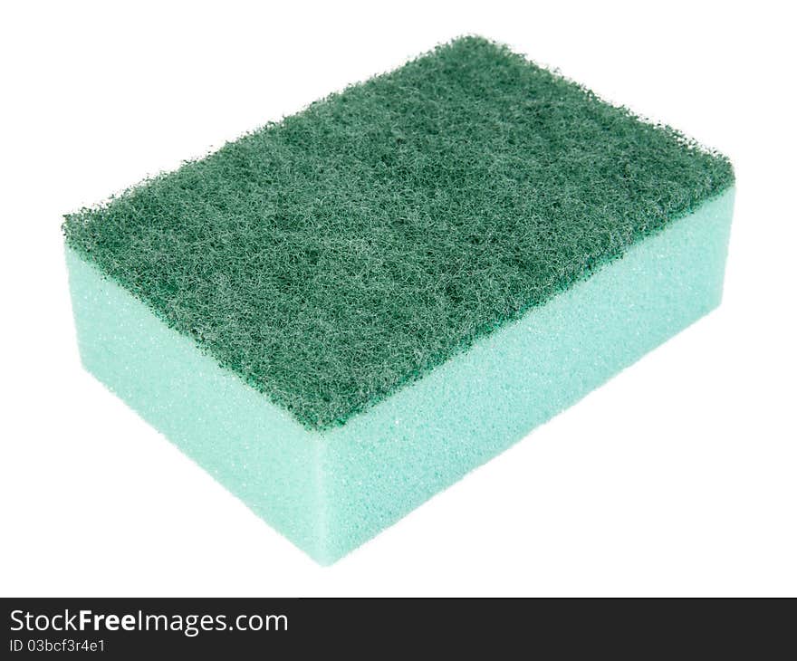 Green kitchen sponge