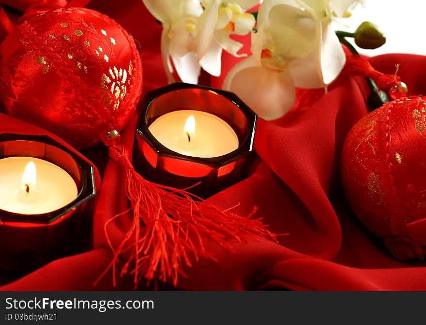 Decoration red candles