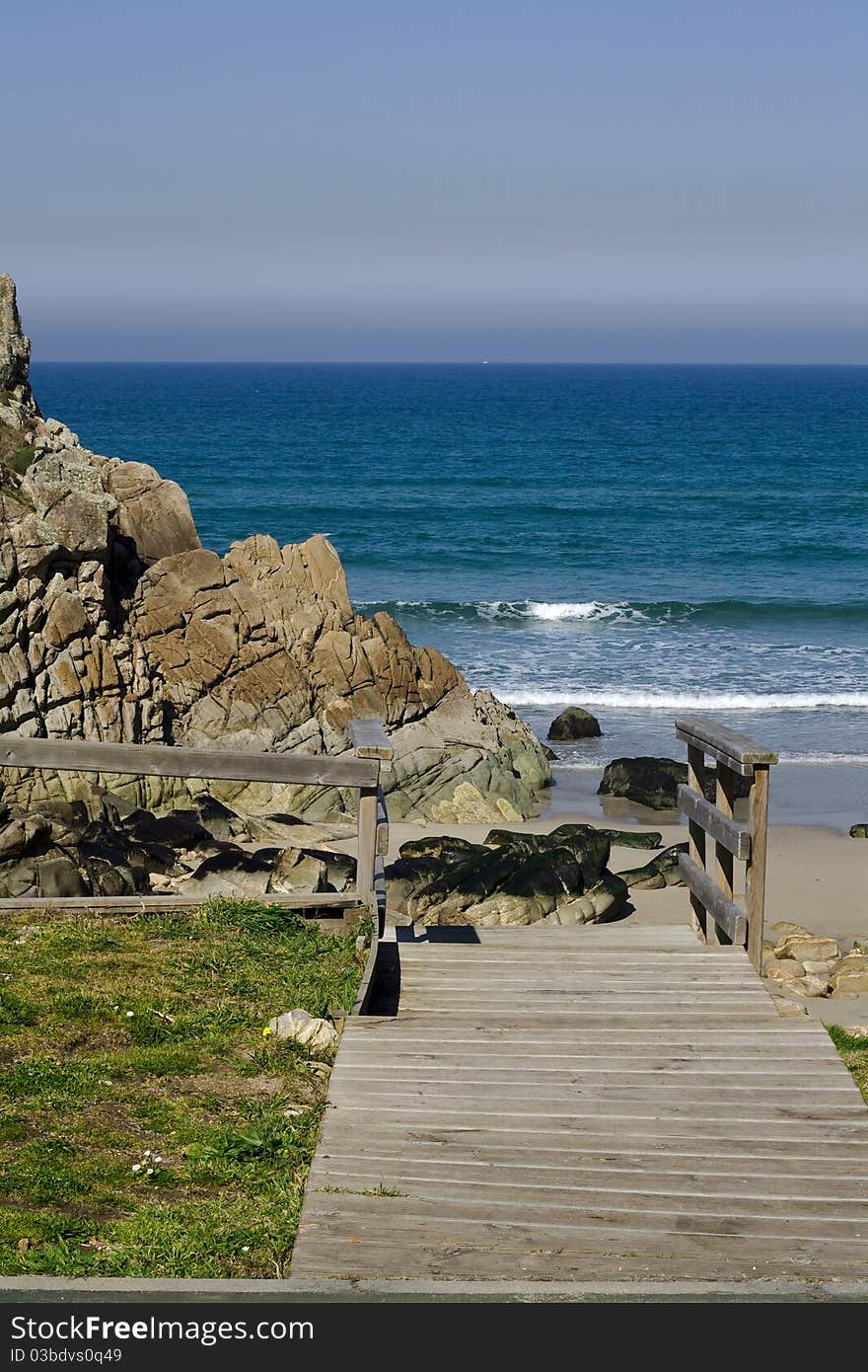 Wooden bridge leading to the beach. Wooden bridge leading to the beach