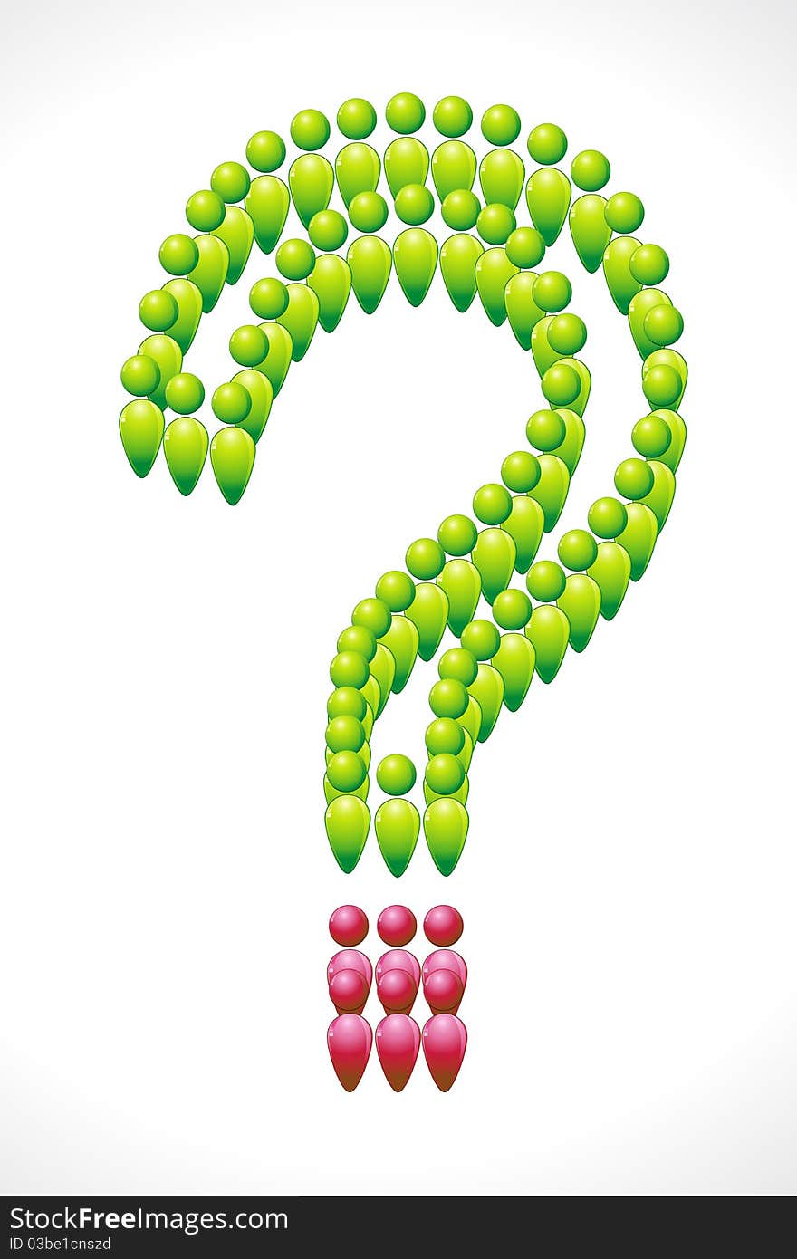 Illustration of human icon forming question mark