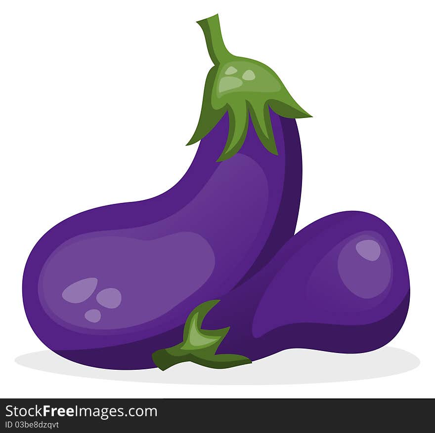 Vector illustration: two cartoon aubergines.