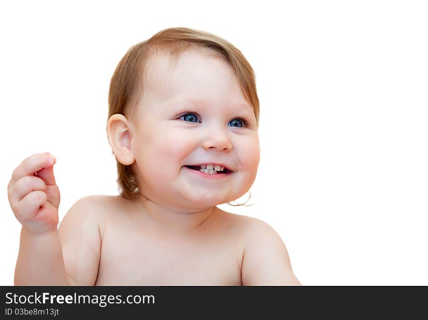 Little Baby Girl closeup isolated