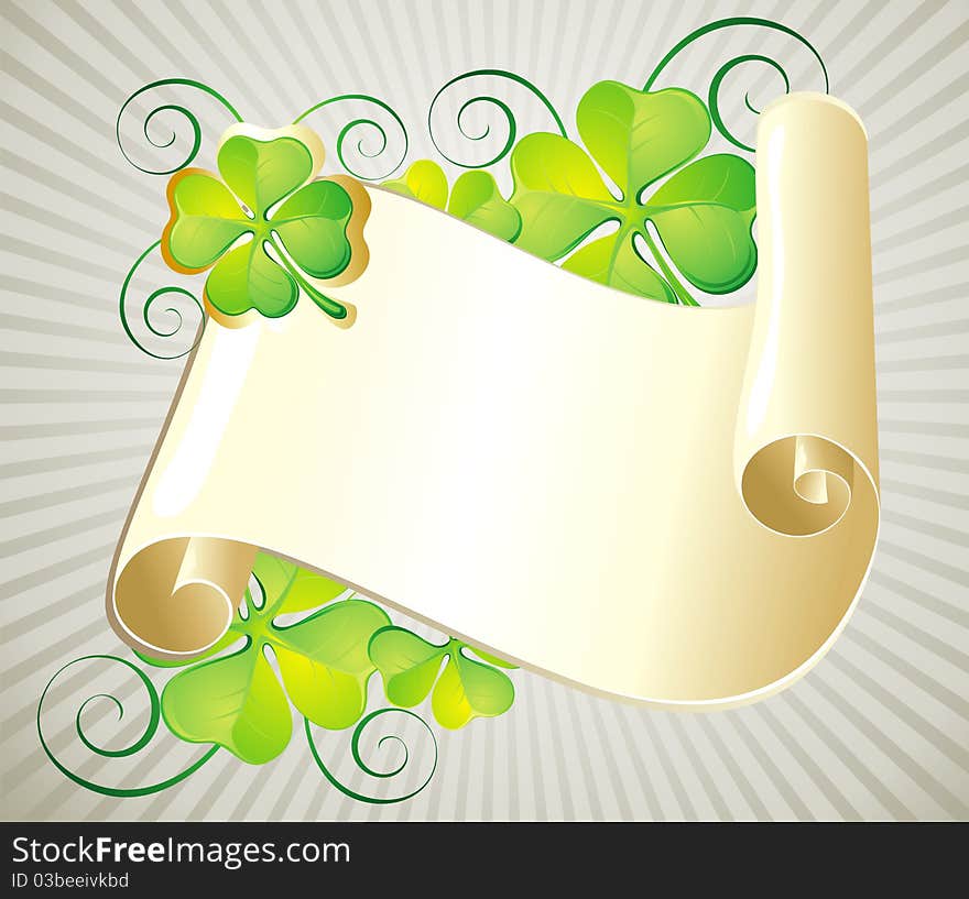 Patrick's Day illustration with  scroll
