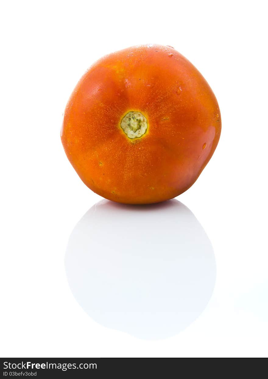 A tomato isolated on white background