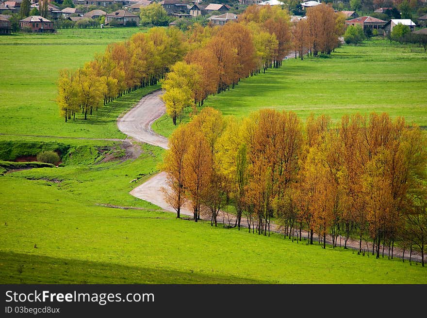 Spring in beshtashen village, georgia