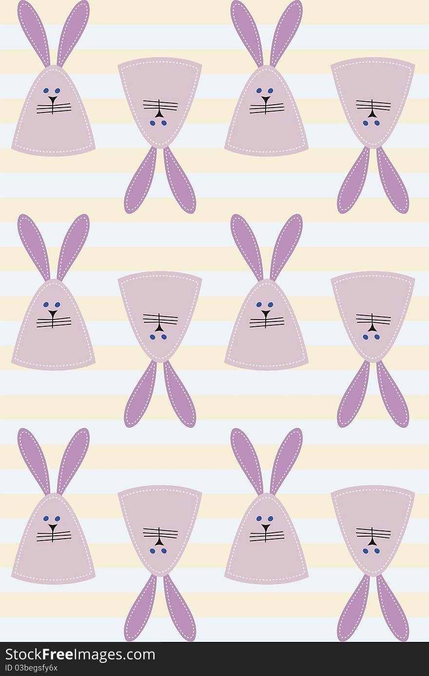 Seamless pattern with purple Easter bunny. Seamless pattern with purple Easter bunny