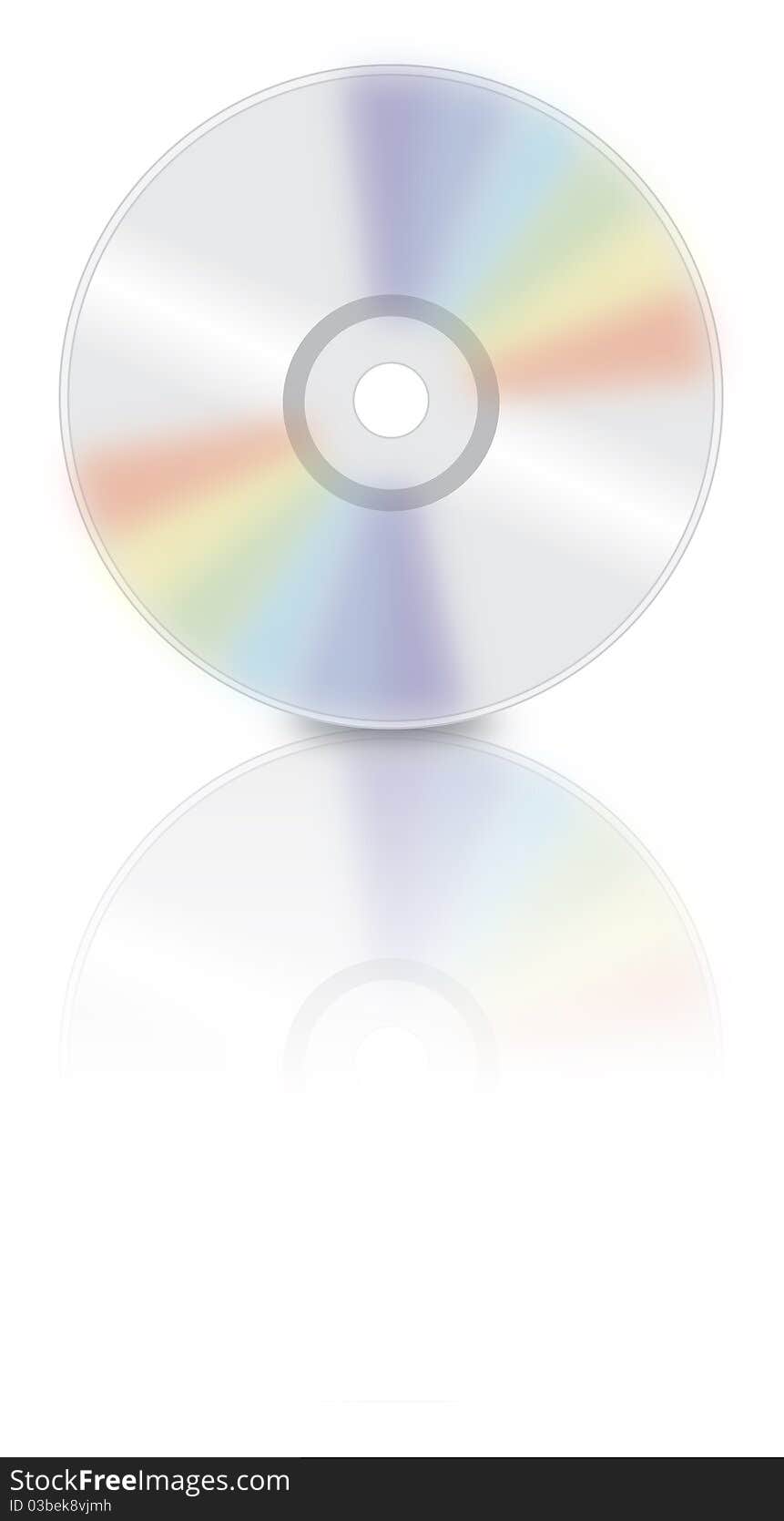 Reflective compact disk illustration on white background