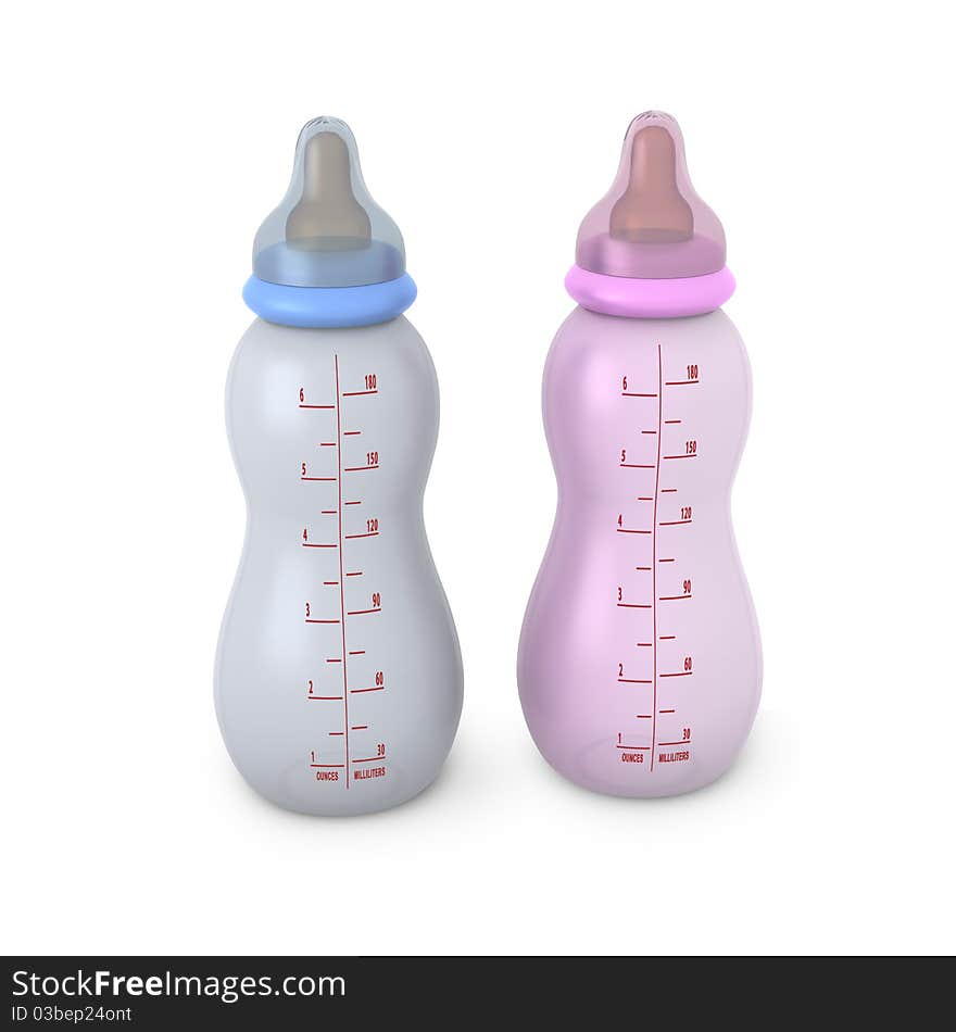 Two ten ounce milk bottles for babies