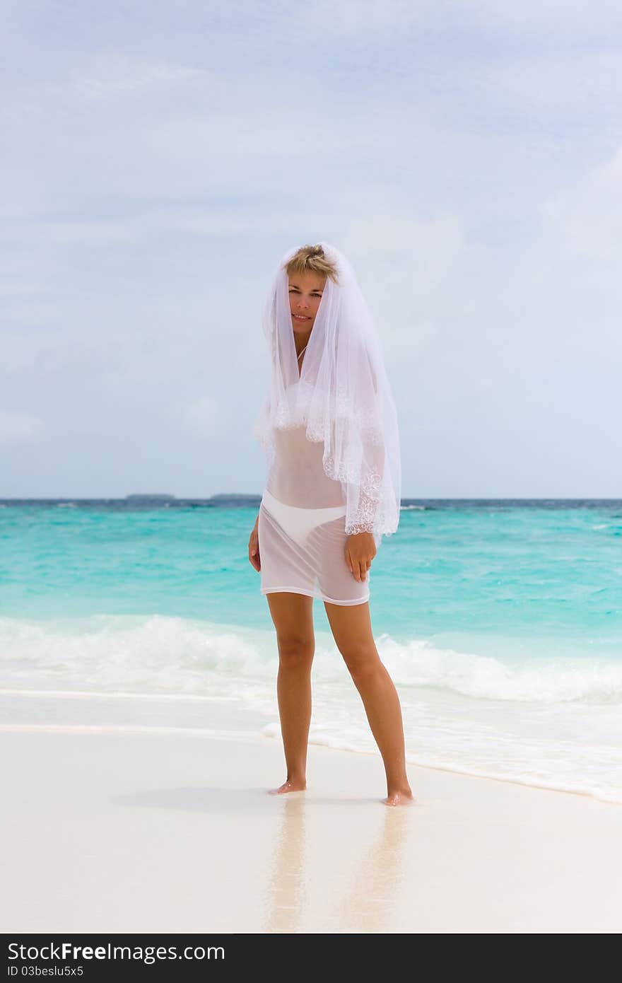 Bride on a tropical beach