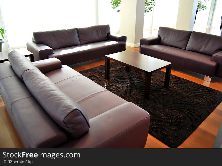 Fully furnished living room and a modern. Fully furnished living room and a modern