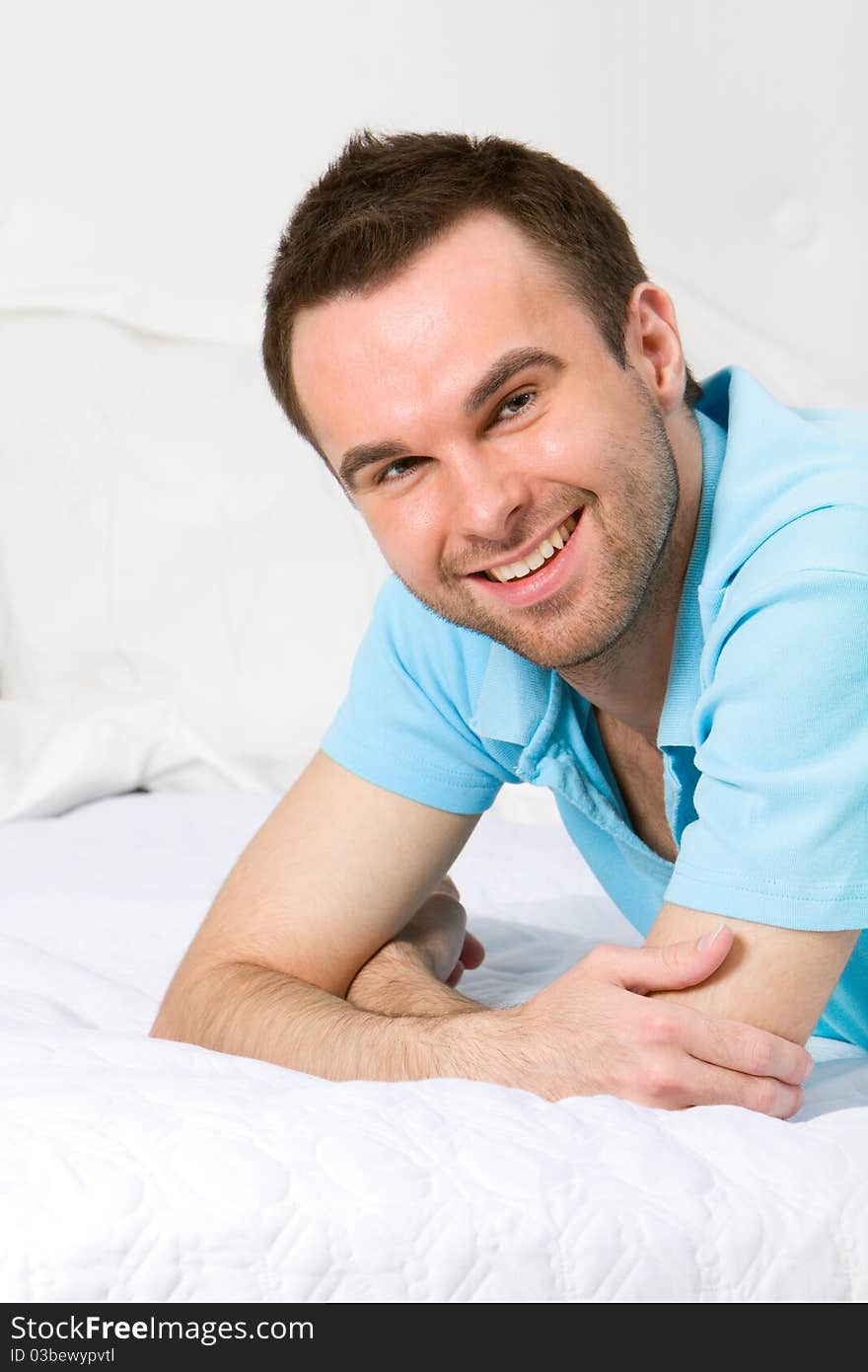 Man portrait in white interior