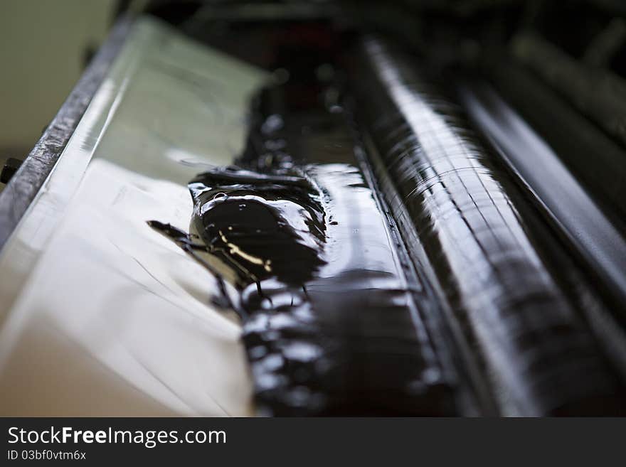 Black color in the printing process the printing press