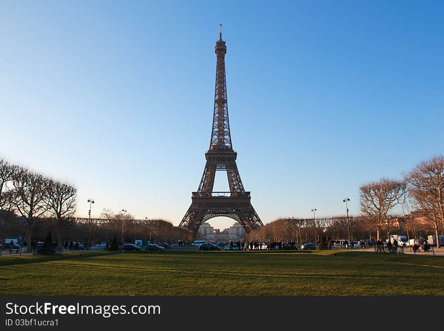 Eiffel Tower in Paris France viewed form trocadero