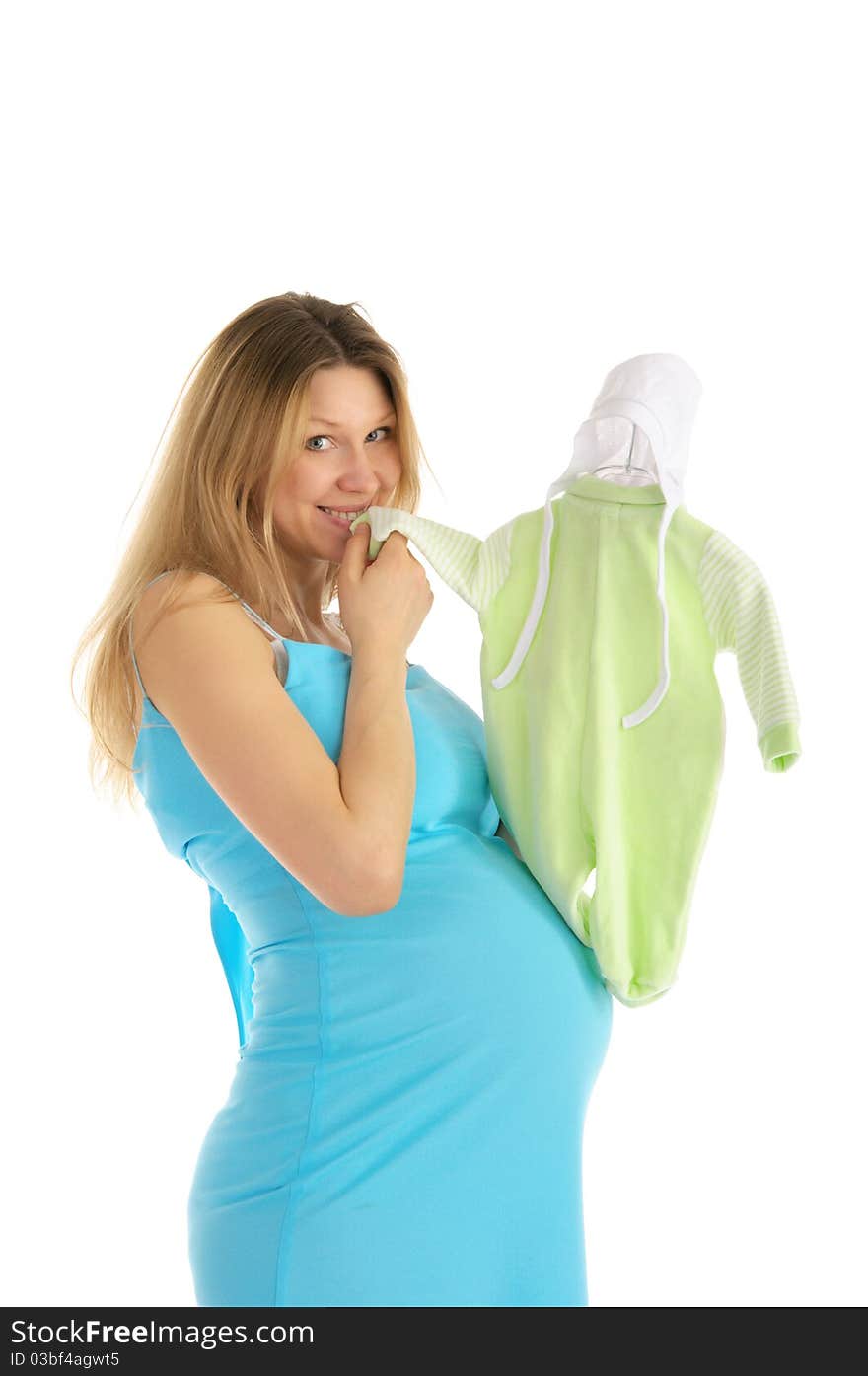 Pregnant Woman Buying Baby Clothes