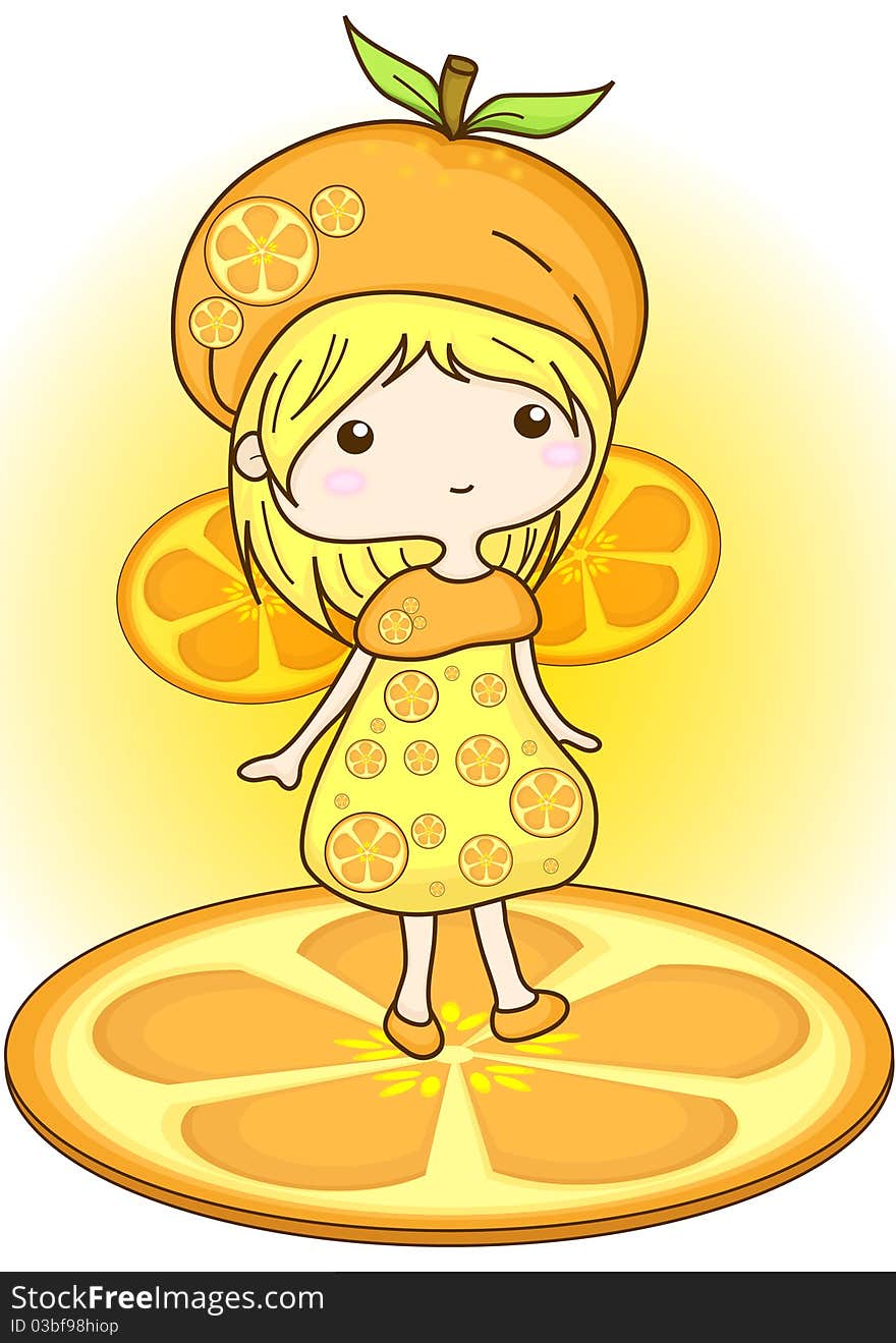 A Illustration of orange girl