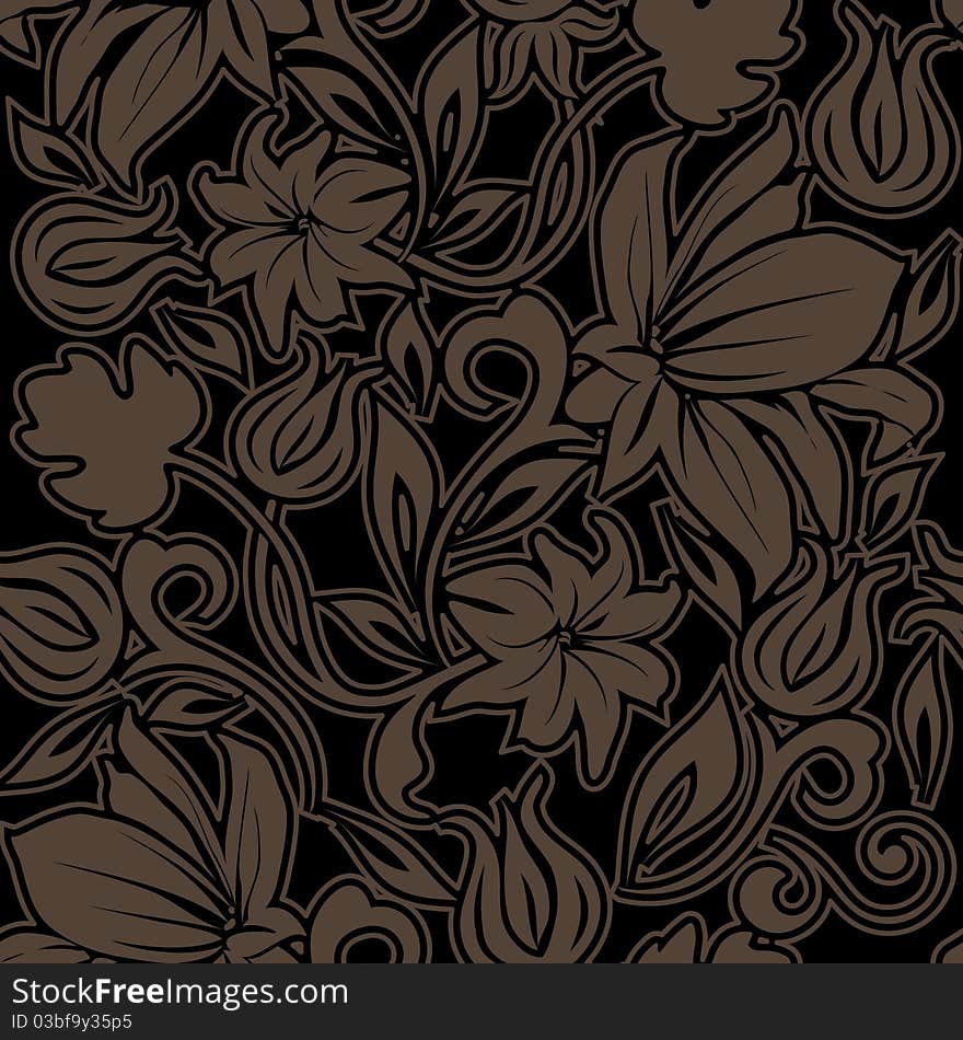 Floral seamless pattern - vector background for continuous replicate. Floral seamless pattern - vector background for continuous replicate.