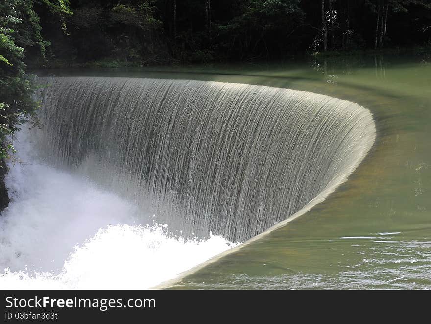 Viewing from top of a waterfall.