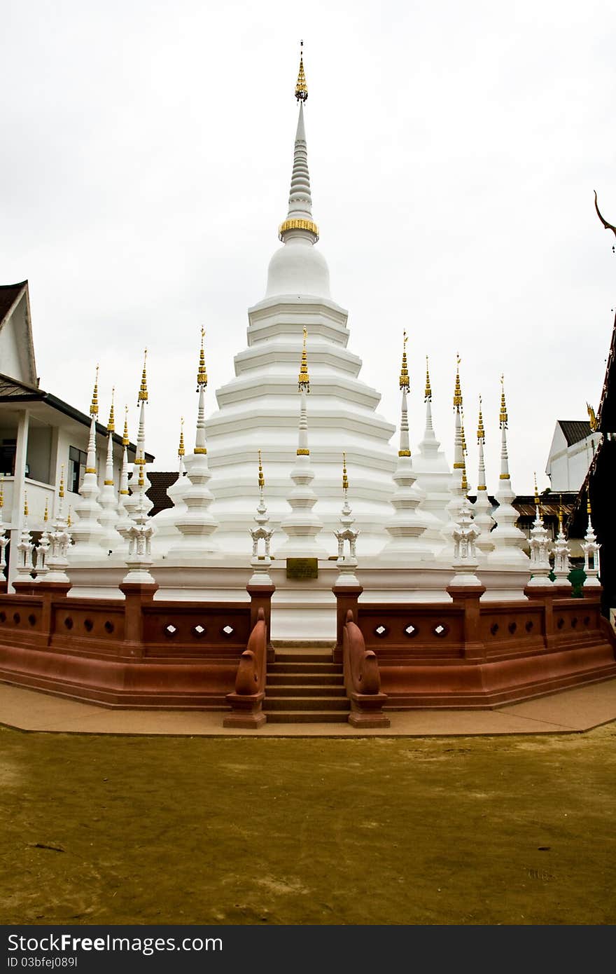 many tops of White pagoda