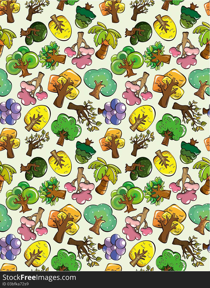 Seamless tree pattern