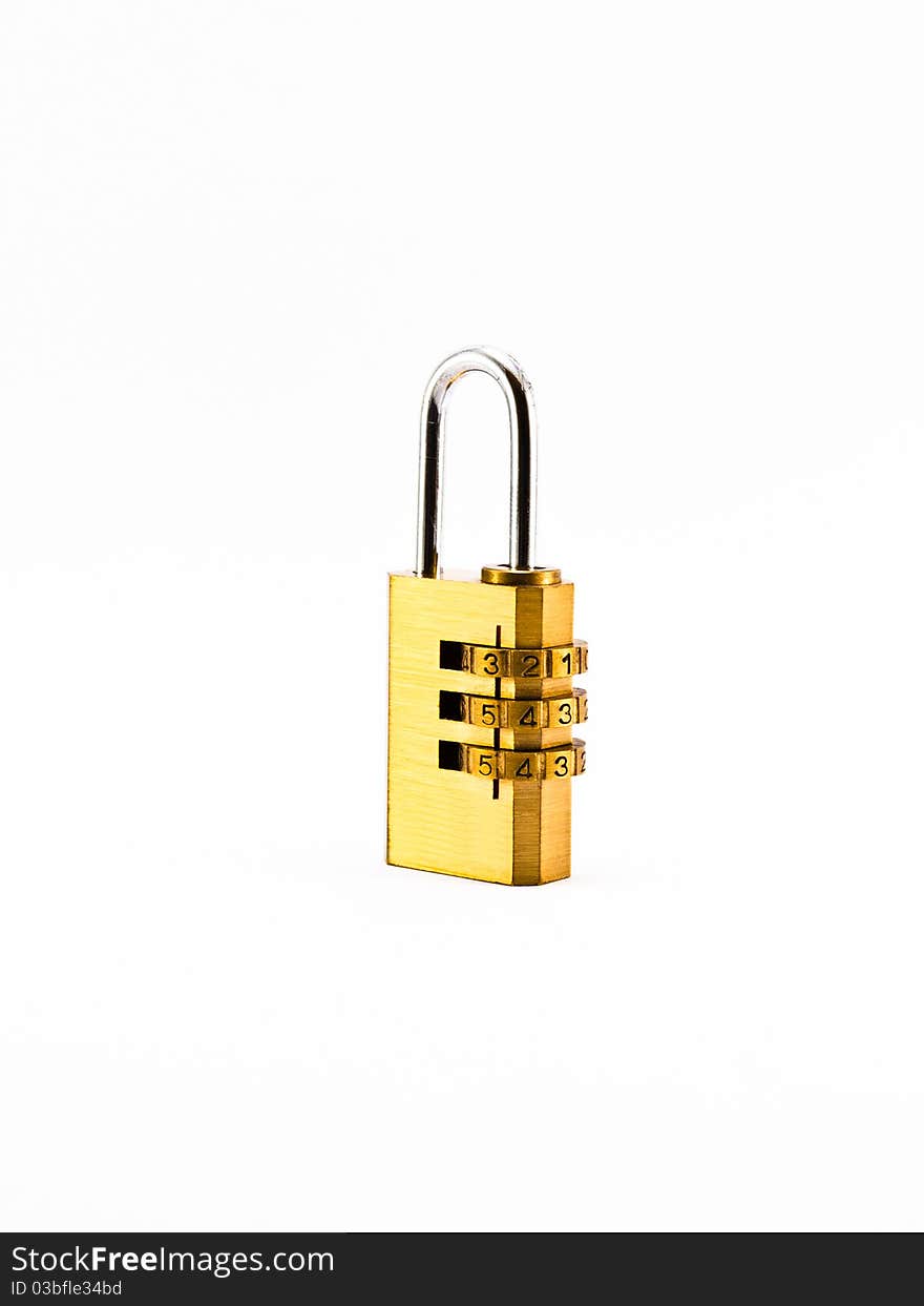 Golden Padlock on white background. Golden Padlock on white background