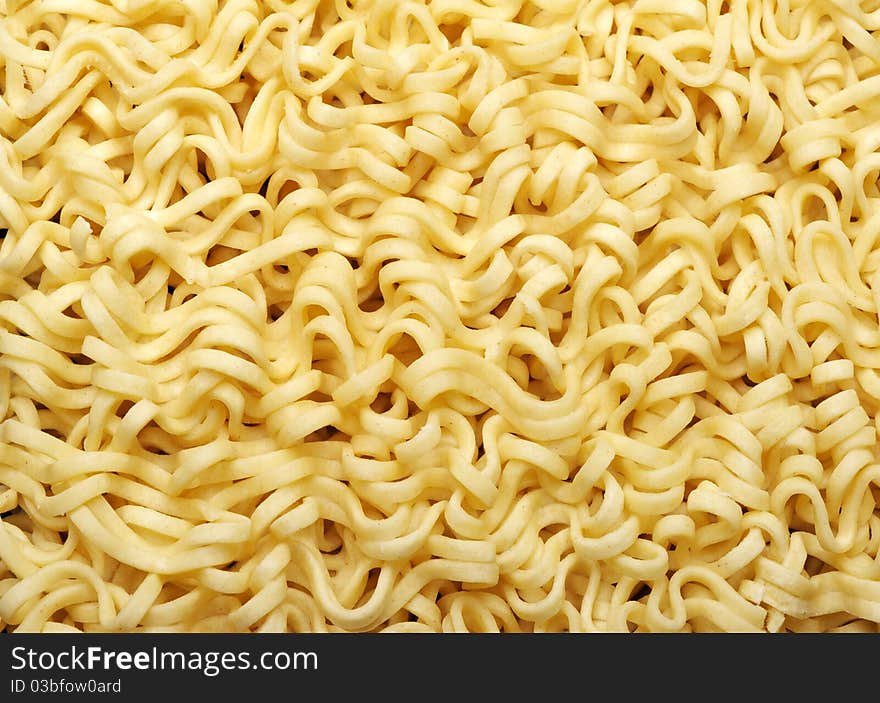 Texture of instant noodles close up