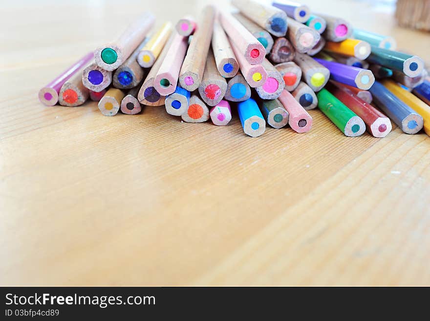 A heap of colour pencils. A heap of colour pencils