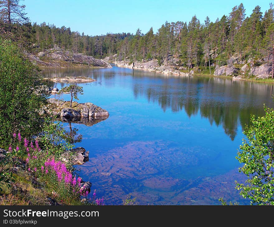 Beautiful blue lake in the Norwegian mountains. Beautiful blue lake in the Norwegian mountains