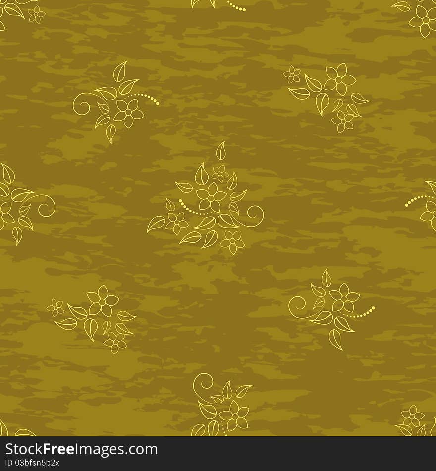 Seamless pattern with flowers on grunge background. Seamless pattern with flowers on grunge background.