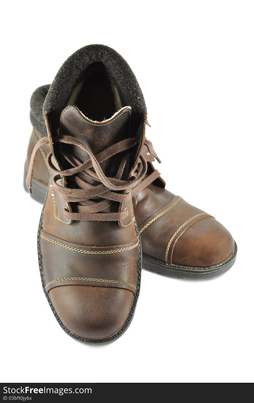 Men s brown shoes isolated