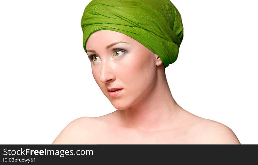 Women in green scarf