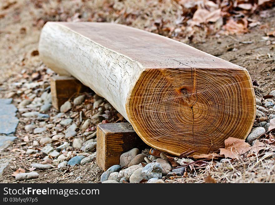 Park bench made of solid timber