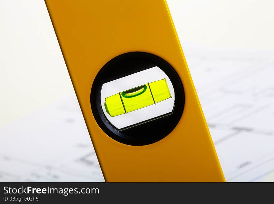 Close up of a spirit level. Close up of a spirit level