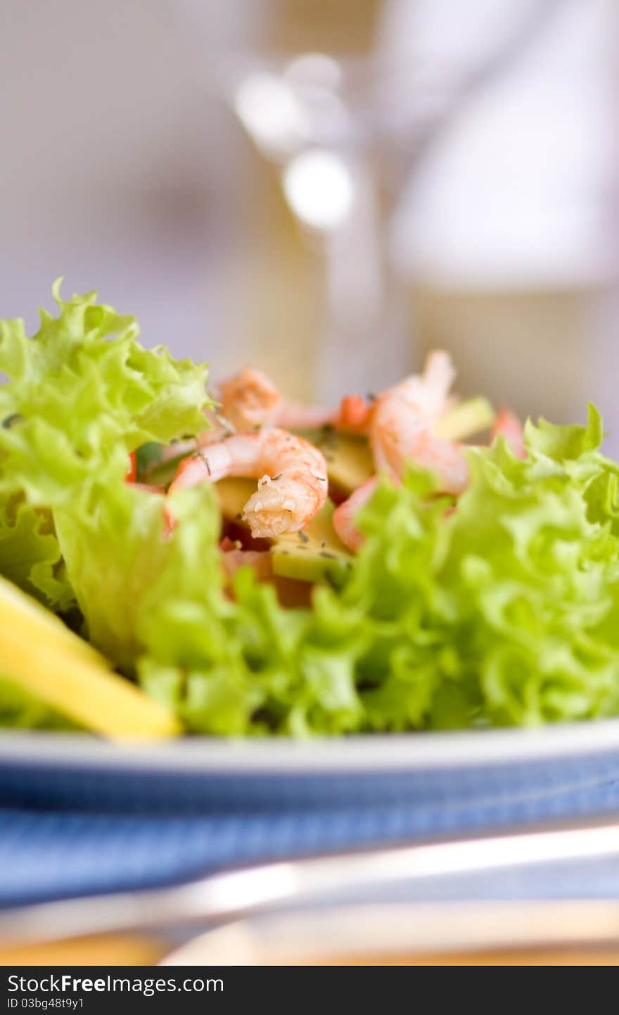 Salad With Shrimps And Avocado