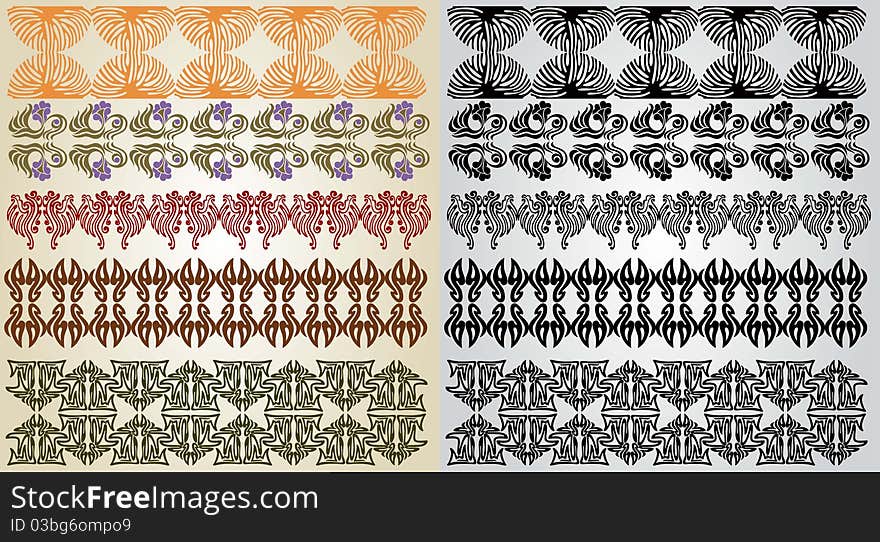 There are some art nouveau pattern element