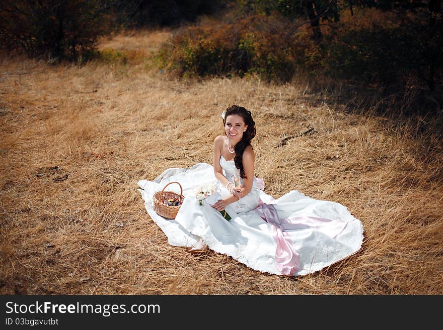 Bride on the grass