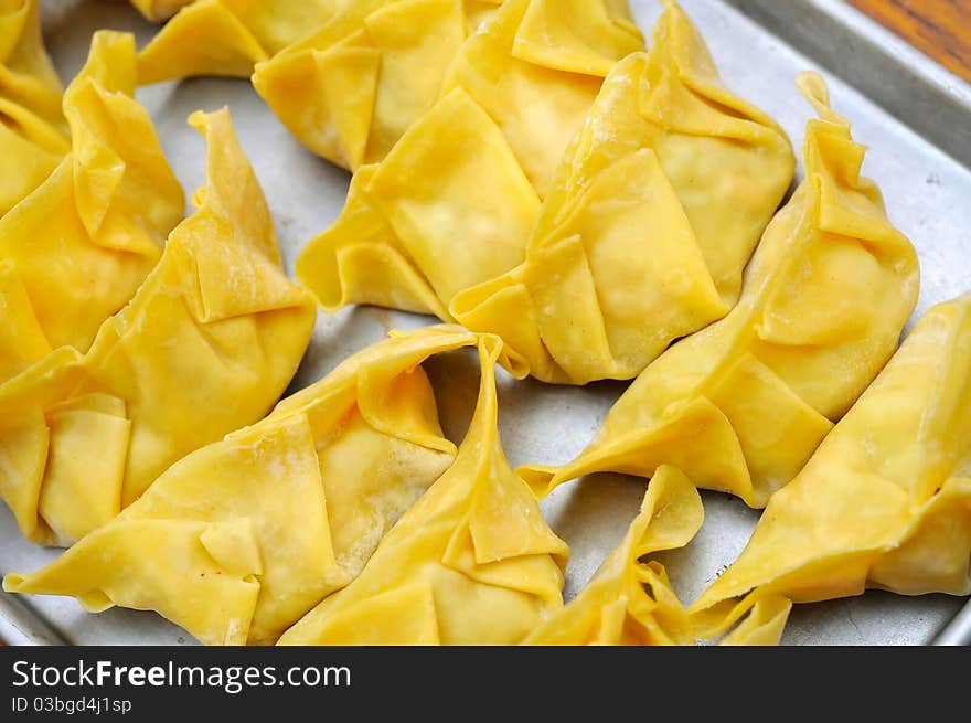 Top view of meat dumplings