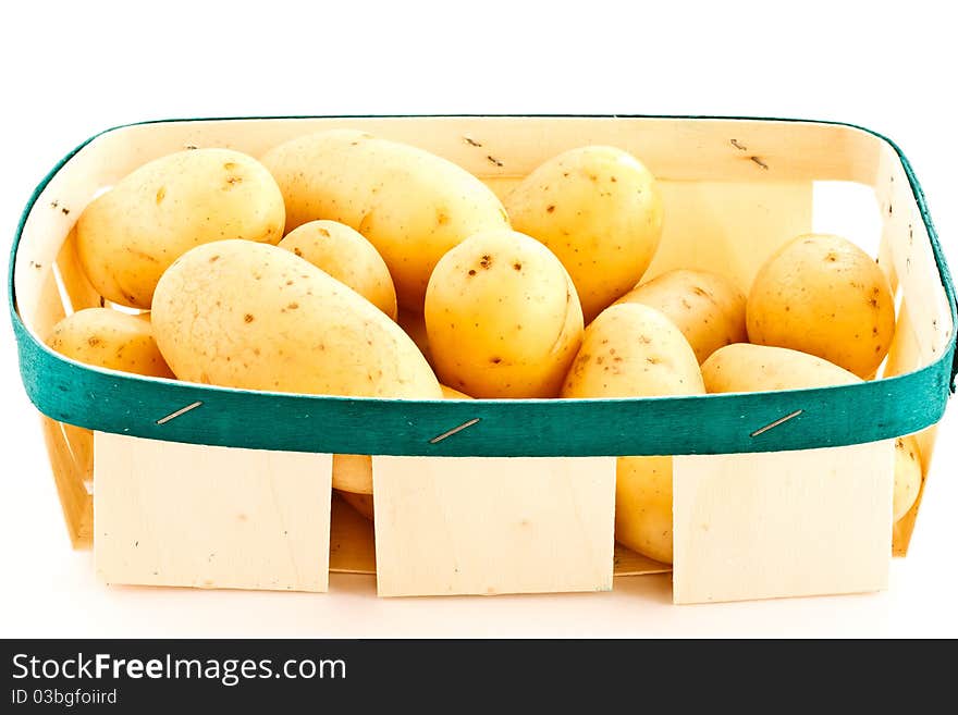 Young, fresh potatoes are isolated on a white background. Young, fresh potatoes are isolated on a white background