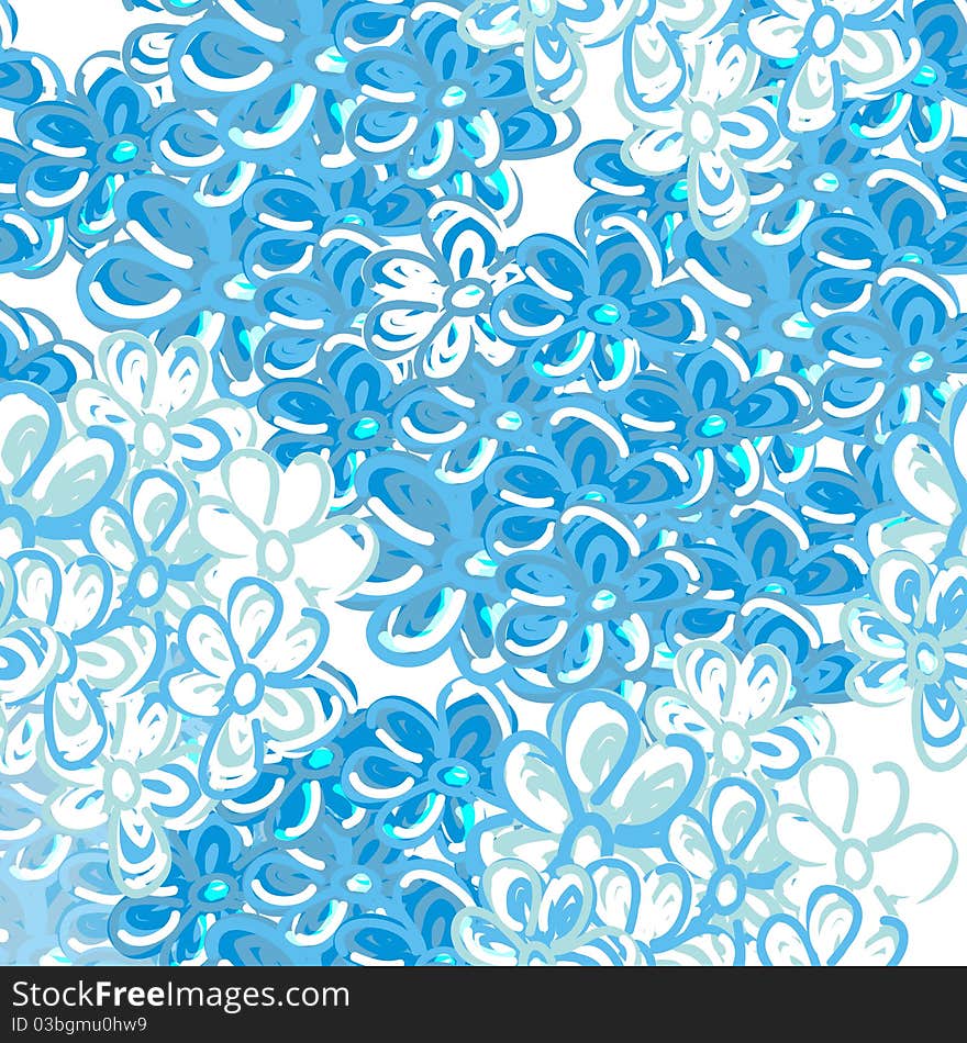 Lighting blue vector flowers texture. Lighting blue vector flowers texture