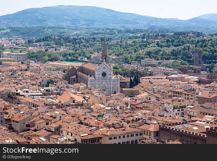 Florence View With Basilica Of The Holy Cross