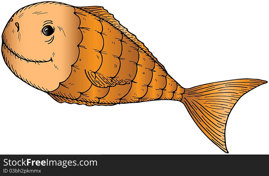 Vector illustration of a cartoon fish