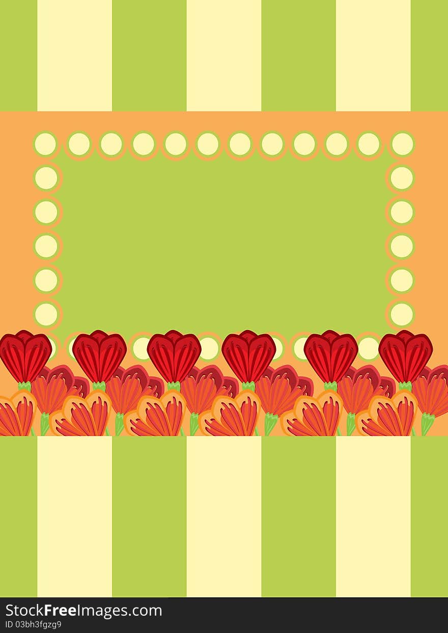 Greeting card with tulips