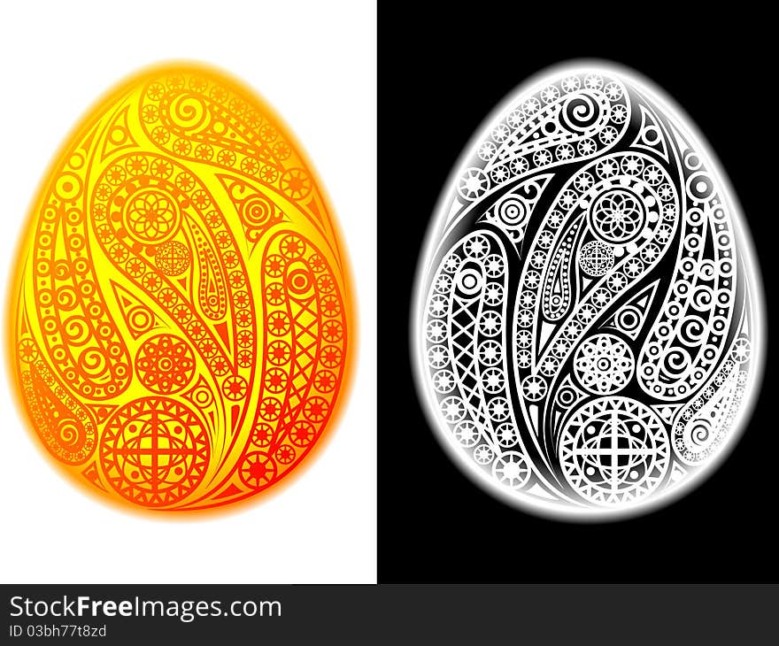 Design of celebratory Easter eggs in a