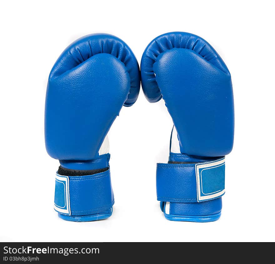 Boxing gloves on a white background close up