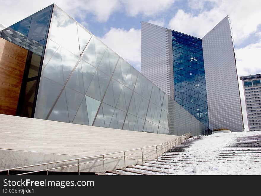 New architecture bank building in Lithuania capital Vilnius. New architecture bank building in Lithuania capital Vilnius