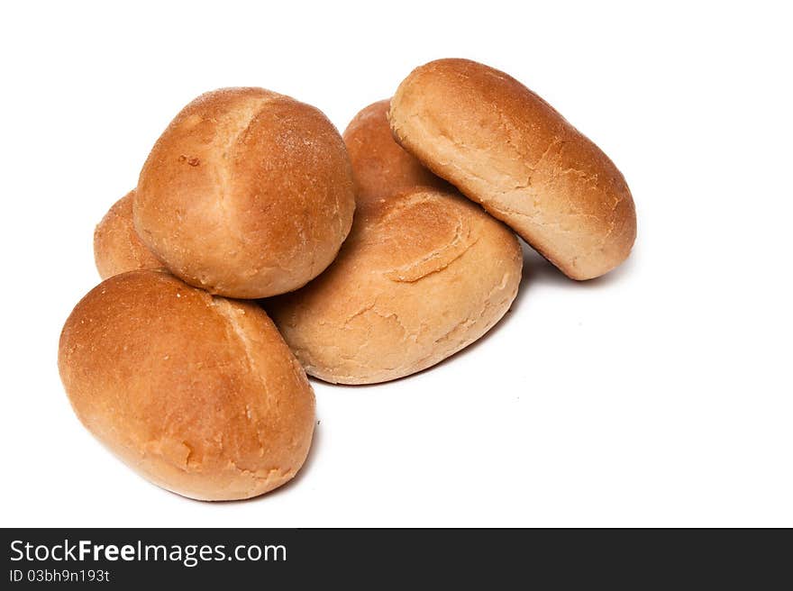 Fresh buns isolated over white