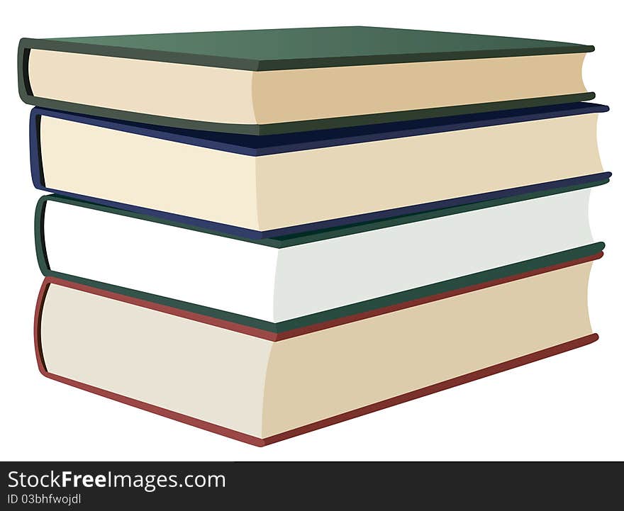 Stack of four books, vector