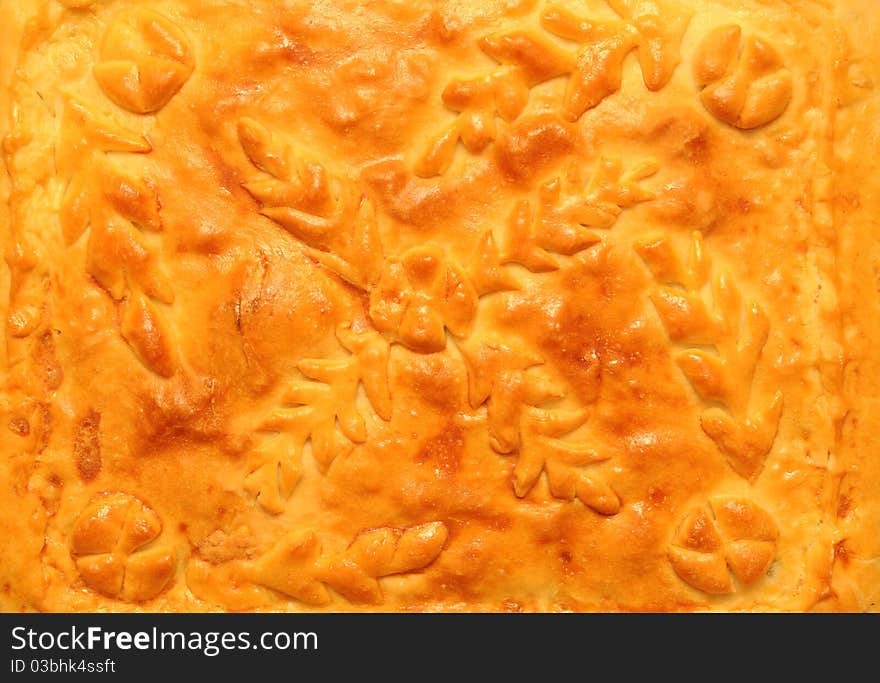 Closeup meat pie on white background