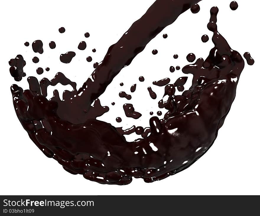 Red wine poured in a glass isolated on a white background. Red wine poured in a glass isolated on a white background