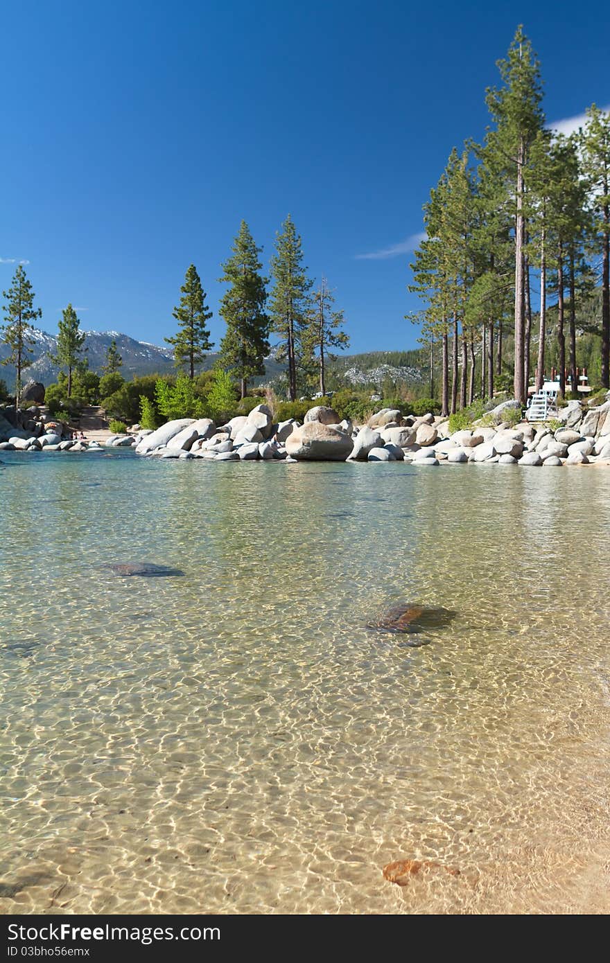 Shallow clear water, Lake Tahoe